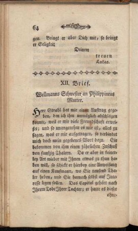 XII. Brief. Wellmanns Schwester an Philippinens Mutter