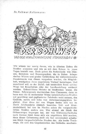 Der Bohlenweg und der vorgeschichtliche Strassenbau