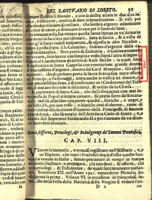Doni, Offerte, Priuilegi, & Indulgenze de'Sommi Pontefici. Cap. VIII.