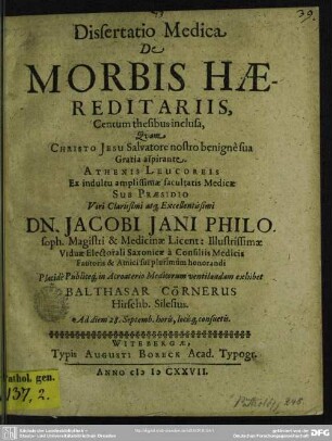 Dissertatio medica de morbis haereditariis