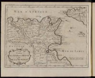 Carte de L´Afrique Propre et de la Numidie.