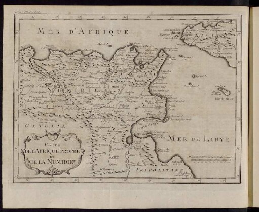 Carte de L´Afrique Propre et de la Numidie.