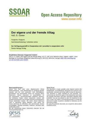 Der eigene und der fremde Alltag