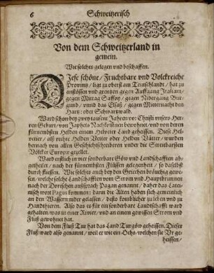 Von dem Schweitzerland in gemein
