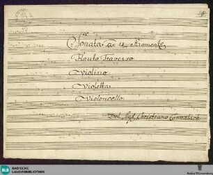 Quartets - Mus. Hs. 73 : fl, vl, violetta, vlc; a; DTB 16 a1