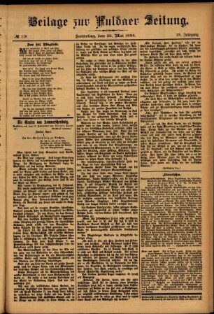 Zweite Ausgabe vom Samstag, den 23. Mai 1896.