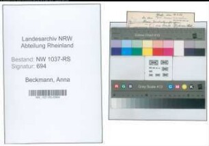 Entnazifizierung Anna Beckmann , geb. 02.01.1909 (Lehrerin)