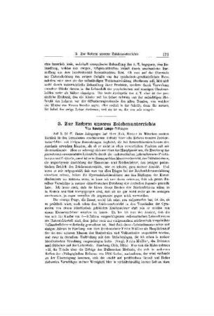 Zur Reform unseres Zeichenunterrichts