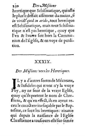 XXXIX. Des Mißions vers les Heretiques