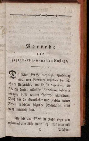 Vorrede zur gegenwärtigen fünften Auflage.