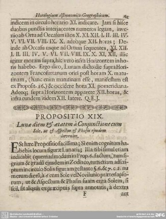 PROPOSITIO XIX. Lunae diem & aetatem a Cunjunctione cum Sole, ut & Aspectus & Phases ejusdem invenire.