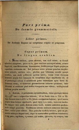 Grammatica Arabica : Pars prima: De formis grammaticis. Pars secunda: De usu formarum grammaticarum