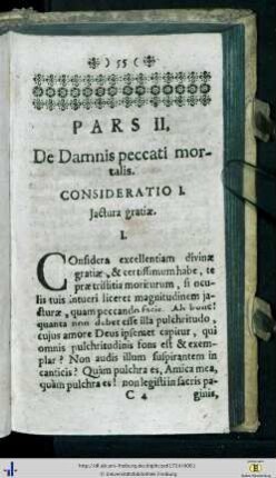 Pars II. De Damnis Peccati Mortalis.