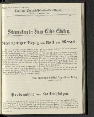 Beilage zu Stück 21 der „Mitt. der D.L.G.", 1905.