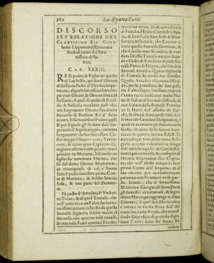 Discorso Seu Relatione Del Clarissimo Sig. Girolamo [...] Cap. XXXIII.