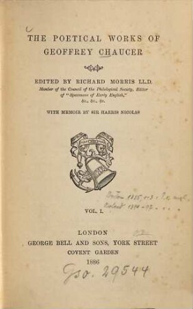 The poetical works : Edited by Richard Morris. With memoir by Sir Harris Nicolas, 1