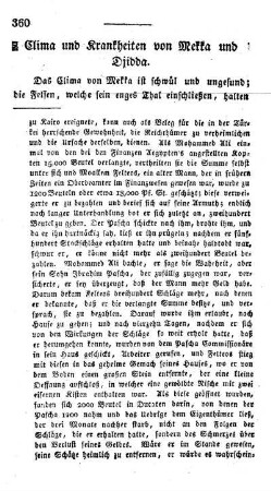Clima und Krankheiten von Mekka und Djidda.