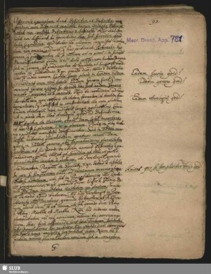 Fragment einer Abhandlung metaphysischen Inhalts