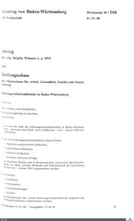 Antrag der SPD: Schwangerschaftsabbrüche