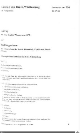 Antrag der SPD: Schwangerschaftsabbrüche