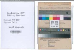 Entnazifizierung Margarete Harloff , geb. 25.05.1894 ()