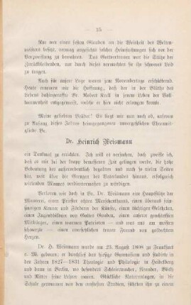 Dr. Heinrich Weismann
