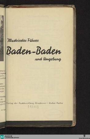 Illustrierter Führer Baden-Baden und Umgebung