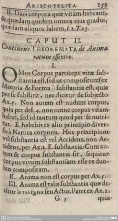 CAPUT II. Continens THEOREMATA de Anima ratione essentiae.