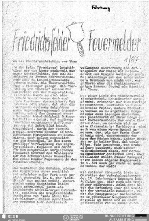 [19]87,1: Friedrichsfelder Feuermelder