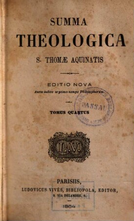 Summa theologica S. Thomae Aquinatis. 4
