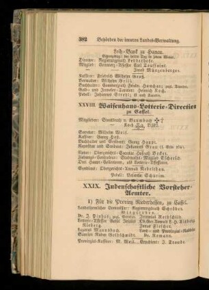 XXVIII. Waisenhaus=Lotterie=Direction zu Cassel.