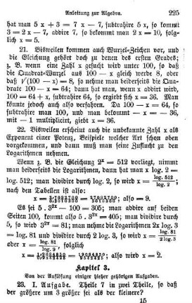 3. Von der Auflösung einiger hieher gehörigen Aufgaben.
