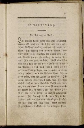 Siebenter Absatz. Der Tod und der Teufel.