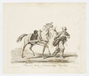 Cheval Arabe conduit par un Mameluck