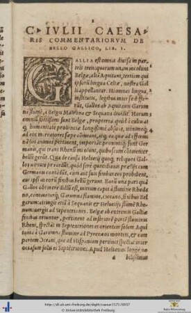 Gaii Iulii Caesaris Commentariorum De Bello Gallico Liber I