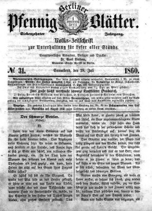 No. 31, Sonnabend, den 28. Juli