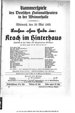 Krach im Hinterhaus