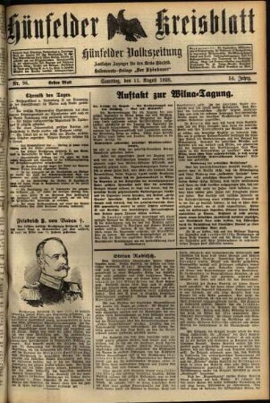 Erste Ausgabe vom Samstag, den 11. August 1928.