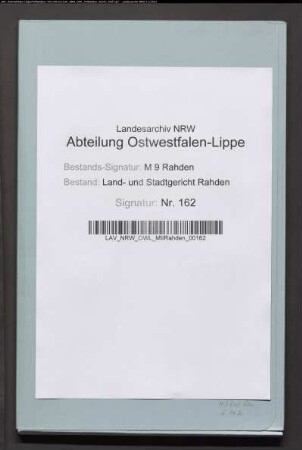 Erblasser: Lübbe , Catharine Agnes, geb. Duvenhorst: