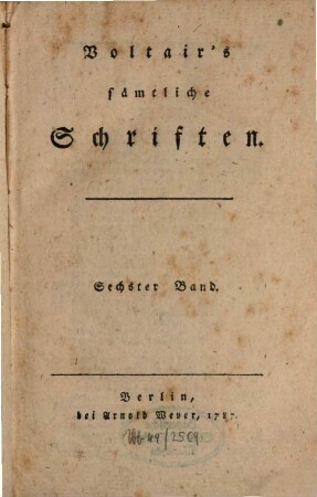 Voltair's sämmtliche Schriften, 6
