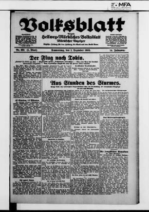 Volksblatt : märkischer Anzeiger : tägliche Zeitung für den Hellweg, die Mark und den Kreis Unna ; [...] ; Ausgabe Hellweg-Märkisches Volksblatt