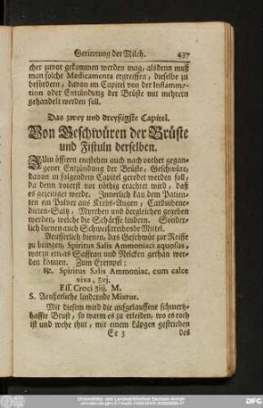 Das zwey und dreyßigste Capitel. Von Geschwüren der Brüste und Fistuln derselben.