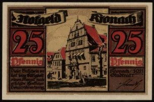 25 Pfennig Notgeld der Stadt Kronach