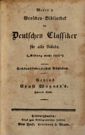 Genius Ernst Wagner's. 2