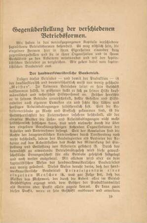 Gegenüberstellung der verschiedenen Betriebsformen