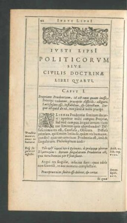 Iusti Lipsii Politicorum Sive Civilis Doctrinae Libri Quarti.