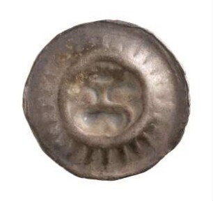 Münze, Hohlpfennig, Mitte 14. Jh.