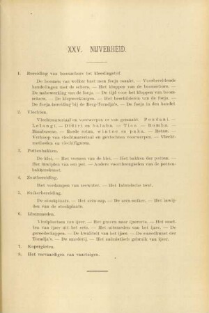 XXV. Nijverheid