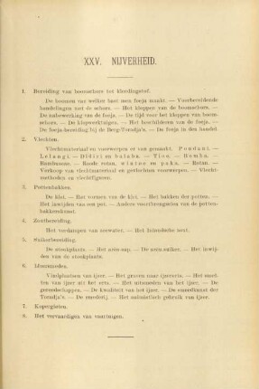 XXV. Nijverheid