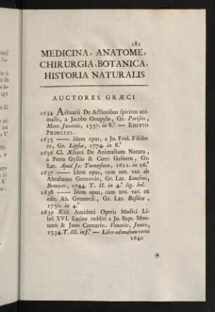 281-319, Medicina, Anatome, Chirurgia, Botanica, Historia Naturalis